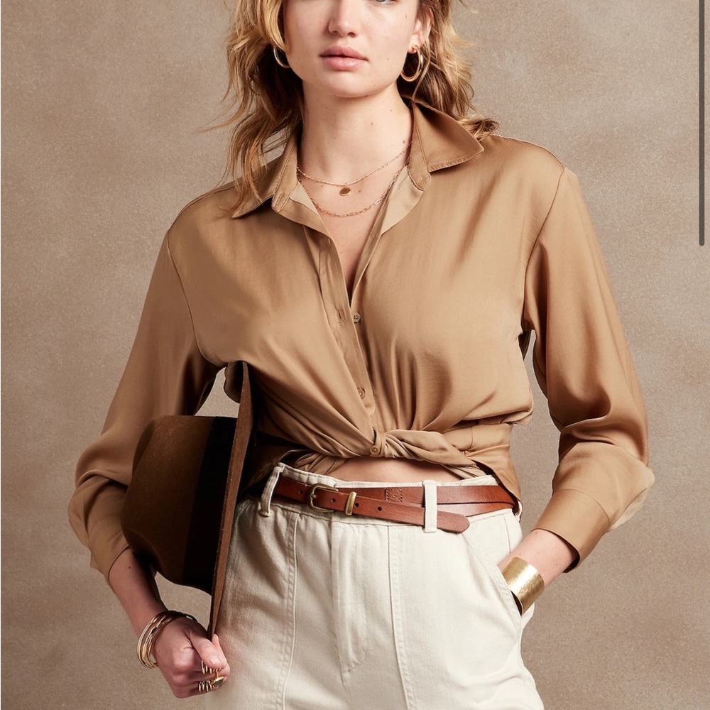 Banana Republic Oversized Silky Button Down